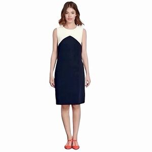 Boden Navy Edwina Ottoman Color Block Sleeveless Shift Dress Size 2